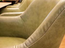 close up of leather seat in restaurant photo