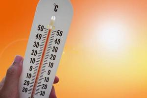 thermometer with hot temperature photo