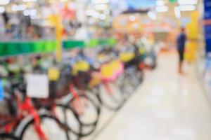 Bicycles in shop blurred background photo