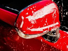Car washing close up photo