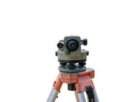 theodolite level tool isolated on white background photo