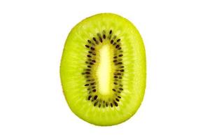 Cross section of fresh kiwi fruit isolated on white background photo