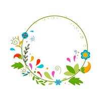 Floral frame, elegant illustration with flowers, leaves and branches used in various invitations, with space to put text. photo