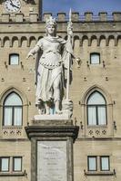 Statue of Liberty in front of Public Palace in San Marino photo