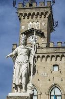 Statue of Liberty in front of Public Palace in San Marino photo