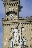 Statue of Liberty in front of Public Palace in San Marino photo