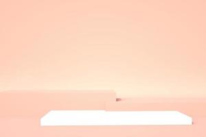 Minimal scene with geometrical forms, podiums in cream background with shadows. Scene to show cosmetic product, Showcase, shopfront, display case. 3d photo