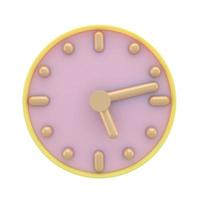 Circle clock icon. Simple 3d render illustration. Deadline concept. photo