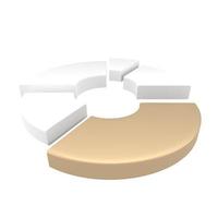 Circle diagram graph icon. Simple 3d render illustration. photo