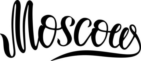 Moscow Vector ink lettering. Moscow handwritten word in brush lettering style