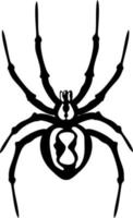 Black spider silhouette, close-up spider vector