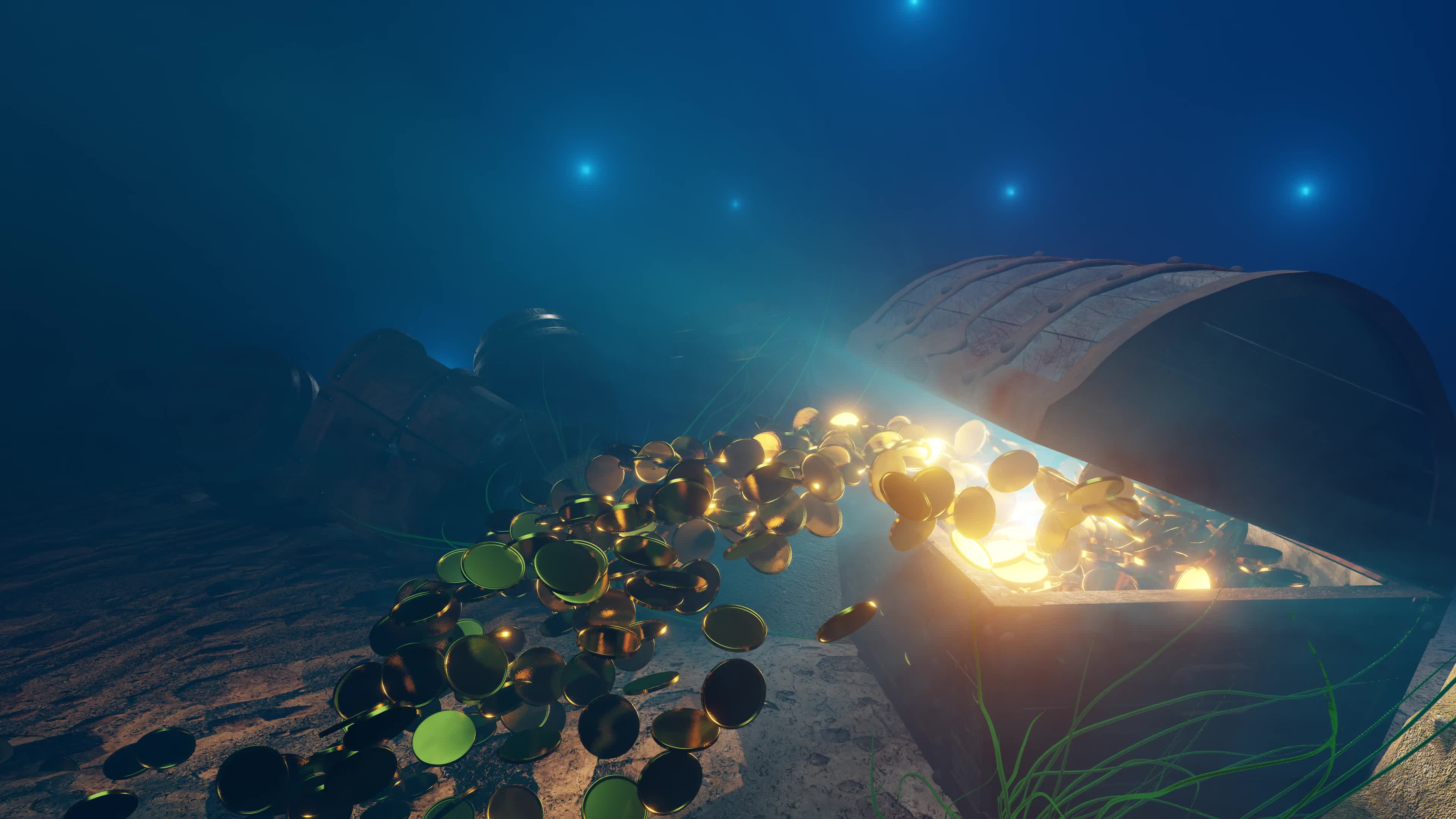 Gold Treasure Underwater