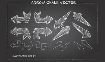 Arrows and Hand Drawn Shapes Vector template. Sketch arrow up, direction drawing, sketching different illustration on blackboard.