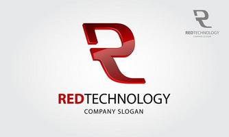 logotipo de vector de tecnología roja. esta letra de logotipo de r o es un logotipo inicial, es un logotipo vectorial 3 d con efecto brillante, trata de simbolizar una alta tecnología, tecnología avanzada, inteligente y modernidad.