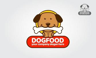 ilustración del logotipo de dibujos animados de comida para perros. plantilla de logotipo profesional que es adecuada para la identidad comercial o personal asociada con alimentos, tiendas de mascotas para el cuidado de la salud y otras áreas comerciales. vector