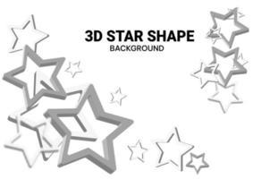 3D white star shape with empty for text. Vector illustration