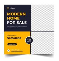 Real Estate Social Media Post banner Template, Elegant of Real Estate or Home Sale Social Media Promotion, home sale social media post banner design. modern home sale banner. vector