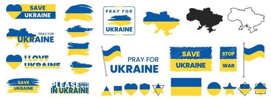 guardar ucrania, ucrania bandera detener la guerra concepto vector ilustración. diseño de vector de bandera de ucrania