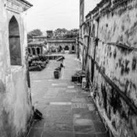 Jahangir Mahal Orchha Fort in Orchha, Madhya Pradesh, India, Jahangir Mahal or Orchha Palace is citadel and garrison located in Orchha Madhya Pradesh. India, India Archaeological Site Black White photo