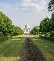 Taj Mahal one of the wonder of the world view from Mehtab Bagh garden side, Taj Mahal, Agra, Uttar Pradesh, India, sunny day view photo