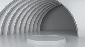3D Render White podium for put sime detail object photo