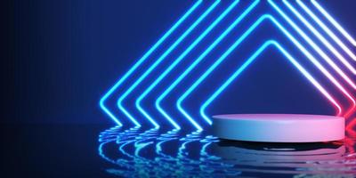 3D render glowing stage and reflection for premium product future technology and beauty photo