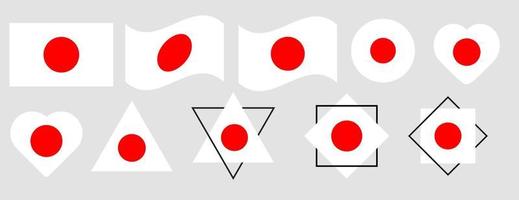 japan flag vector illustration.  flag of the japan. japan flag vector illustration. eps 10 vector. Set of japan flag.