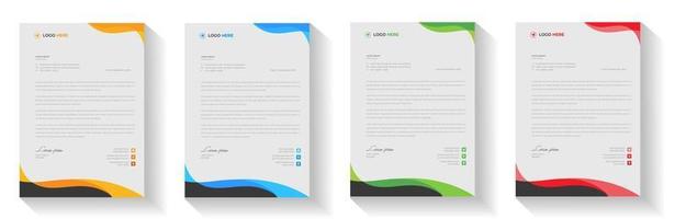 corporate modern letterhead design template with yellow, blue, green and red color. creative modern letter head design template for your project. letterhead, letter head, Business letterhead design. vector