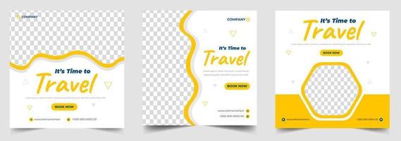 tour and travel social media post banner design template. travel social media post banner. tour social media post banner design. vector