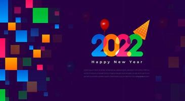 Happy New Year 2022 Background Template. vector