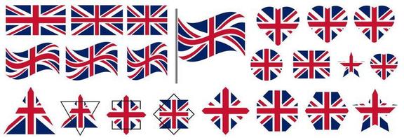 UK, United Kingdom, British flag cartoon vector icon. Great