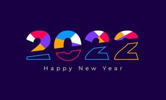 Happy New Year 2022 Background Template. vector