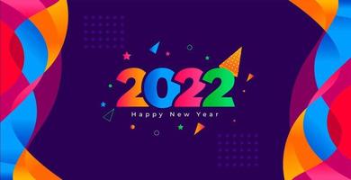 feliz año nuevo 2022 plantilla de fondo. vector