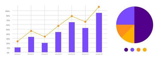 business analyst graph infographic design. grow business graph design. business analyst illustration vector