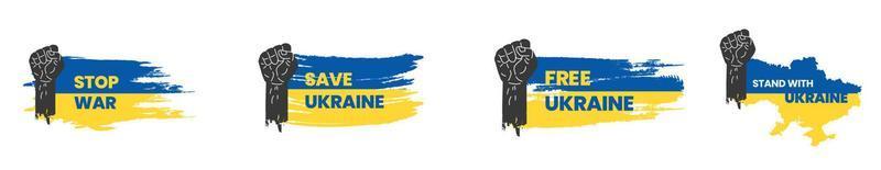 Pray for Ukraine, stop war, save Ukraine, Stand with Ukraine, Ukraine flag praying concept vector set background vector design illustration