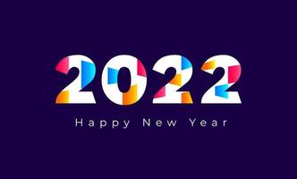 Happy New Year 2022 Background Template. vector