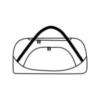 Line art bag for sport and travel. Fitness gym accessory. Doodle style. vector