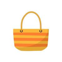 Colorful striped beach bag. Summer tote bag. Shopping bag. Flat style. vector