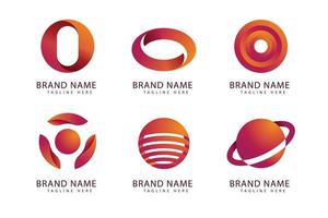 gradient o letter logo template design