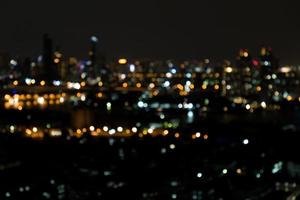 paisaje urbano noche bokeh ciudad abstracta bokeh fondo borroso y luces desenfocadas foto