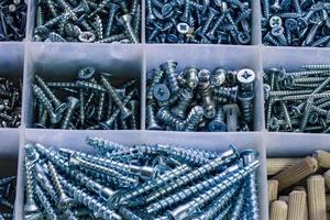 Close up of  carpenter tools on the table in wokshop, woodworking tools photo