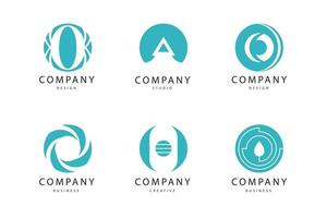 gradient o letter logo template set, abstract company logo design
