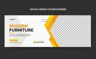 Modern furniture sale social media cover template or web banner