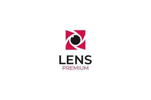 Flat camera lens logo photography vector