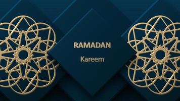 Creative modern design with geometric arabic gold pattern on textured background. Islamic holy holiday Ramadan Kareem.Vector vector