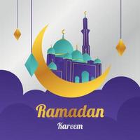 vector de plantilla de mes de ramadan kareem elegante