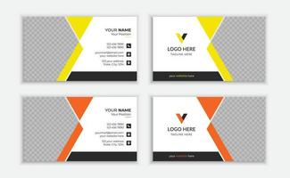 Corporate and simple double-side business card template design. horizontal layout vector