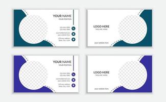 Abstract unique Double-Sides flat business card template vector