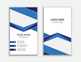 Corporate company double-sides vertical business card design template vector