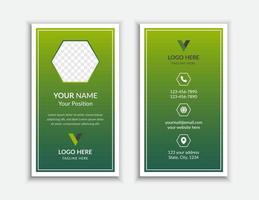 Gradient color office business card template vertical layout for advertising vector